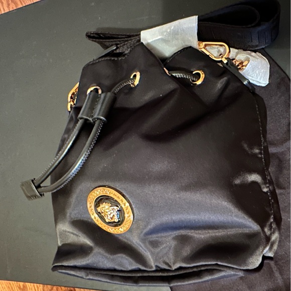 VERSACE Nylon drawstring shoulder bag (NEW) - Picture 9 of 14